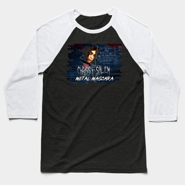 Chrissy Salem Metal Mascara Banner Design Baseball T-Shirt by Chrissy Salem Merch